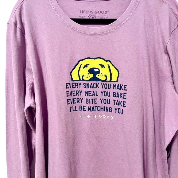 Life is Good 100 % cotton Lavender Long Sleeve Tee XXL - Picture 5 of 5
